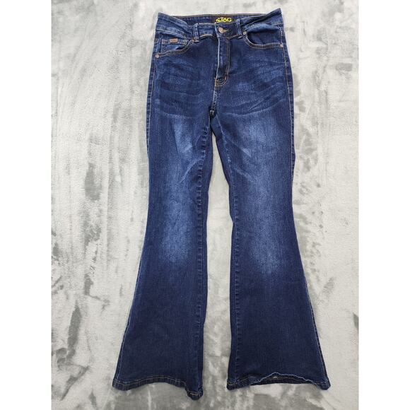 Stag Jeans Mid Rise Flare Leg Stretch Denim Jeans Size 7/26 Dark Wash Bootcut - Picture 1 of 11